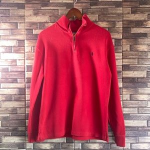 Mens Pre Owned Polo Ralph Lauren Red 1/4 Zip Pull Over XL